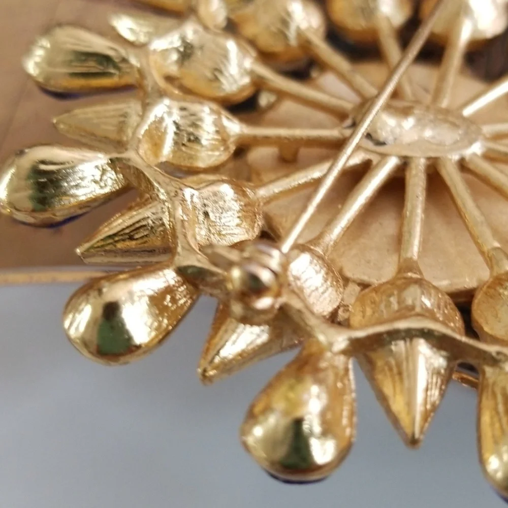 Vintage Peacock Sunburst Brooch